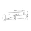 Comoda TV, Decortie, Hermes Hitit, 171.2 x 60 x 35.6 cm, pal melaminat, multicolor