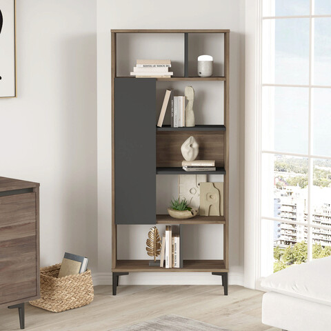 Corp biblioteca, locelso, ar4, 72x163.3x25 cm, maro / antracit