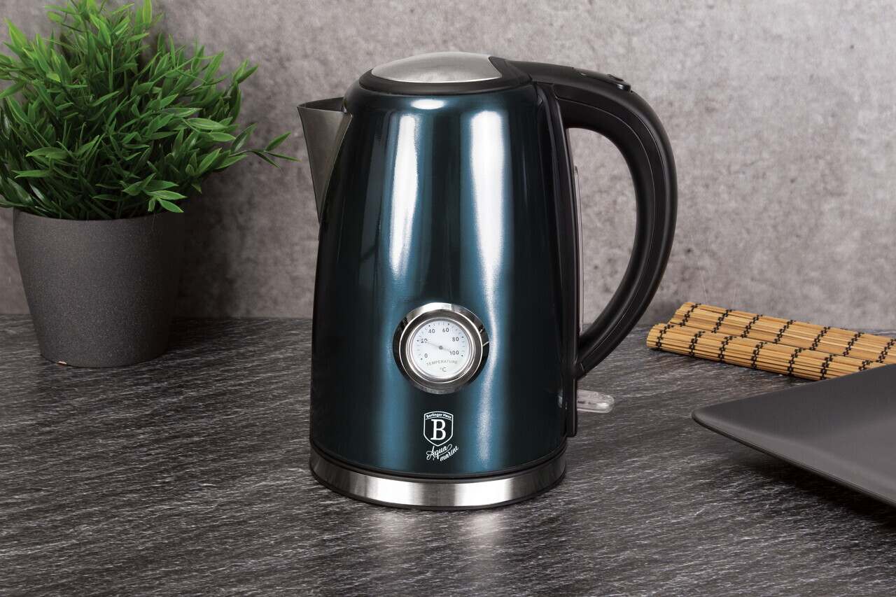 Ceainic electric cu termometru Berlinger Haus, Aquamarine, 1.7 L, inox, blue - imagine 4