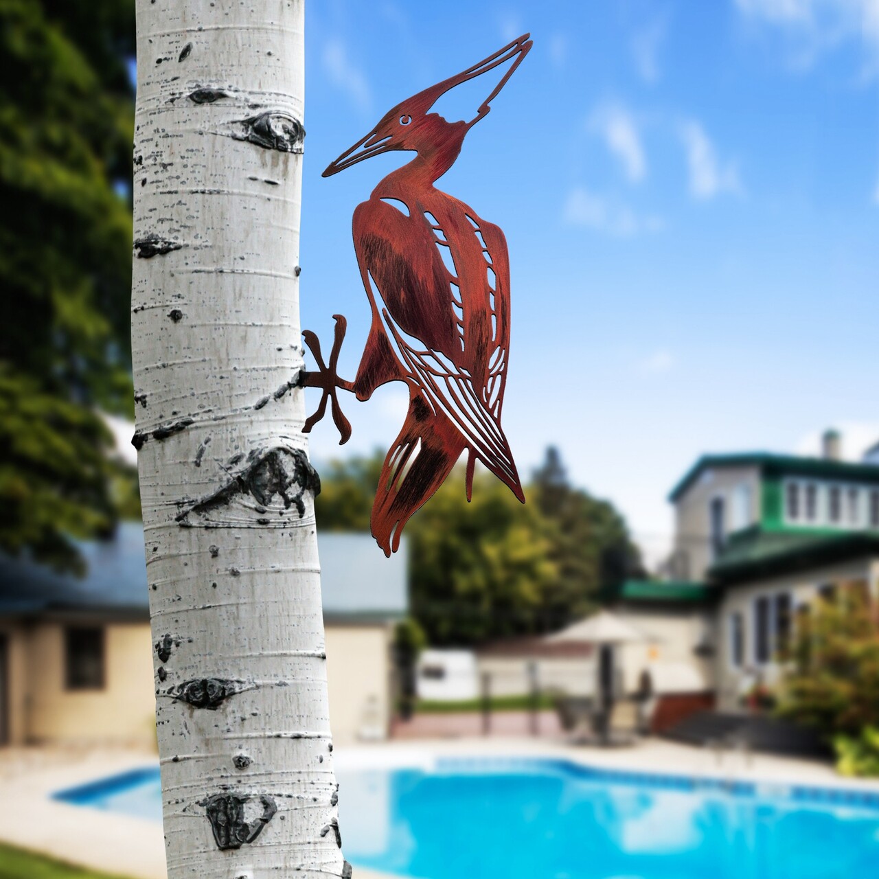 Obiect decorativ de grădină, Bird on the branch 30, 40x22 cm, Multicolor - imagine 3