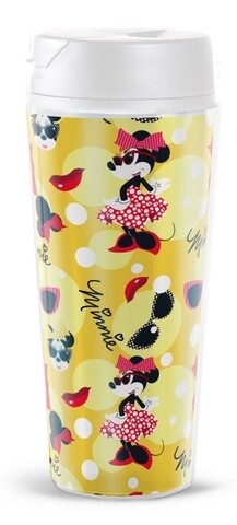 Cana termos minnie, disney, 450 ml, inox, multicolor