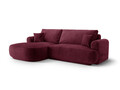 Coltar extensibil stanga 5 locuri, modular, cu lada depozitare, Ella, Micadoni Home, 271x174x94 cm, tesatura structurata chenille, bordo