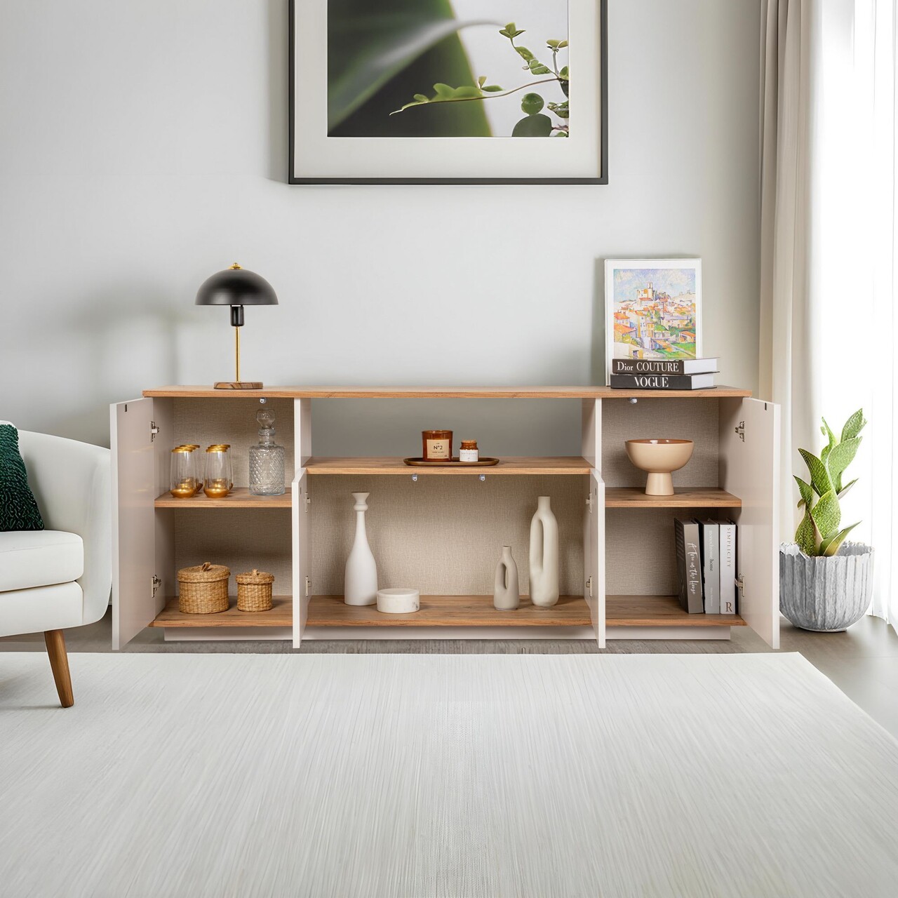 Consola, Lorena, Arista, 180x75x44.5 cm, Cașmir / Pin Atlantic - 2 | YEO