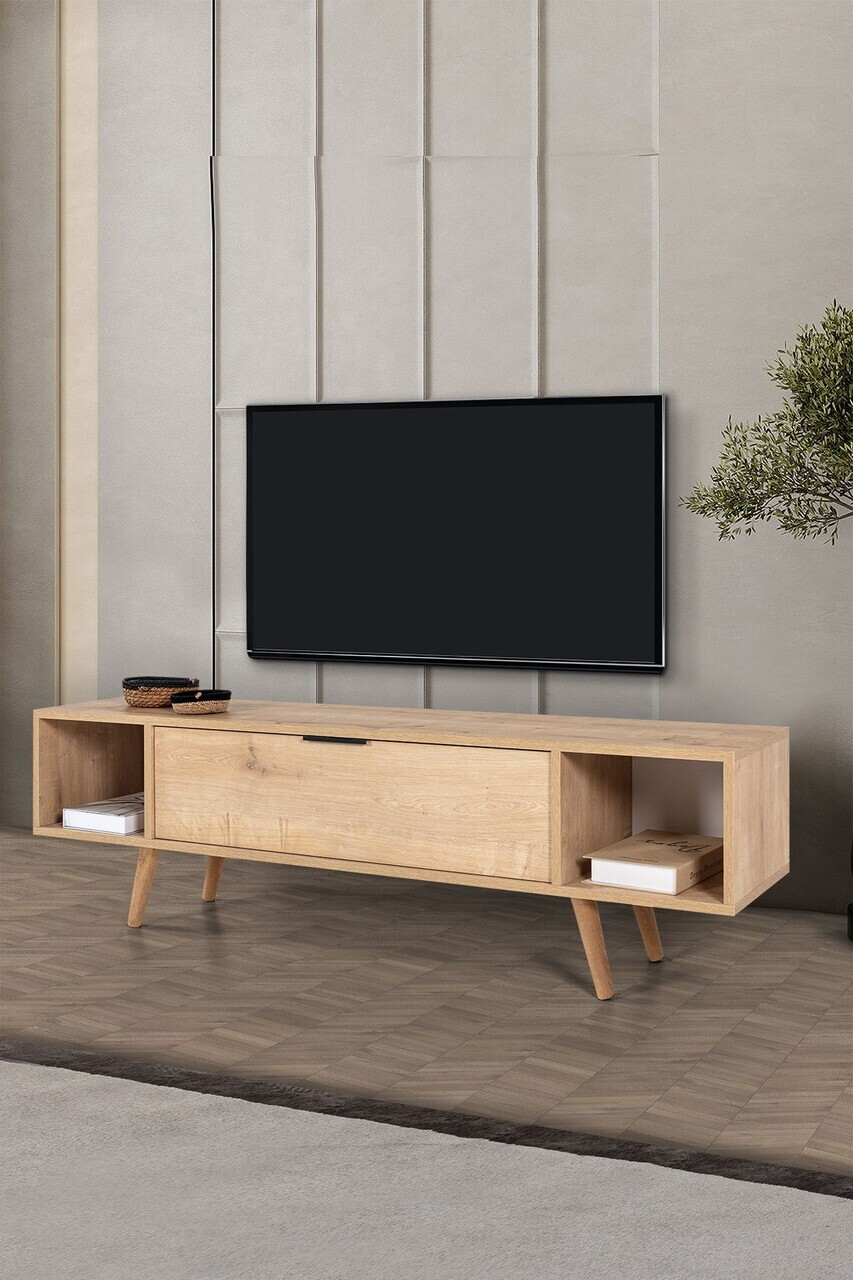 Comoda TV, Hanah Home, Mesir 3627, 160x47x35 cm, PAL, Maro — imaginea 3