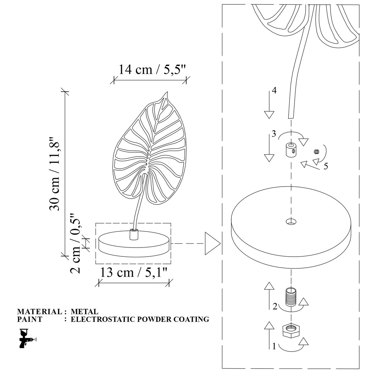 Decoratiune, Dm-009-A, 30x14x13 cm, Cupru/Negru - imagine 5