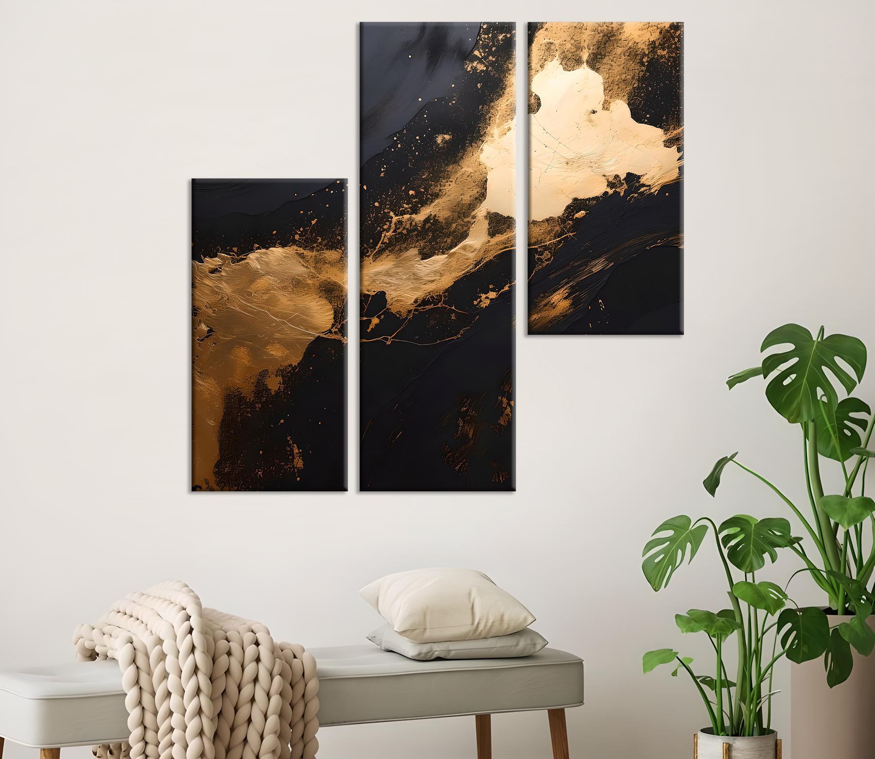 Tablou decorativ, MXA10, Amestec bumbac, Cadru: 100% LEMN (Grosime: 2 cm), Multicolor