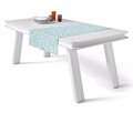 Traversa de masa RNNR-002, Kitchen Love, 40x140 cm, poliester, albastru