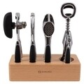 Set ustensile bucatarie, 5 piese, Zokura, zinc/lemn