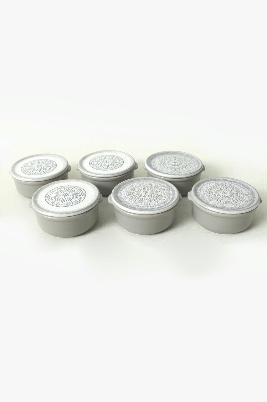 Set recipiente depozitare, Keramika, 275KRM2123, Ceramica , Nu absoarbe apa, Alb mat