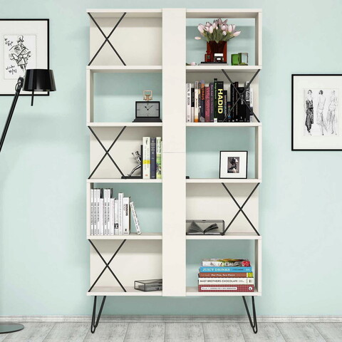 Corp biblioteca, Hommy Craft, Extra, 90×167.3×22 cm, Crem Hommy Craft