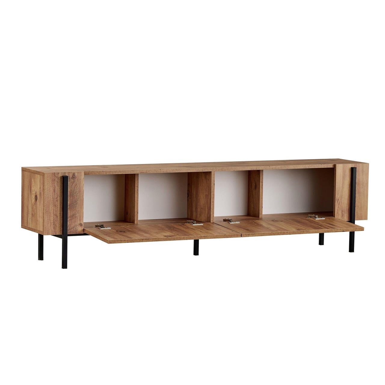 Comoda TV, Hanah Home, Nexus, 180x30x45 cm, Pin Atlantic / Negru - imagine 4