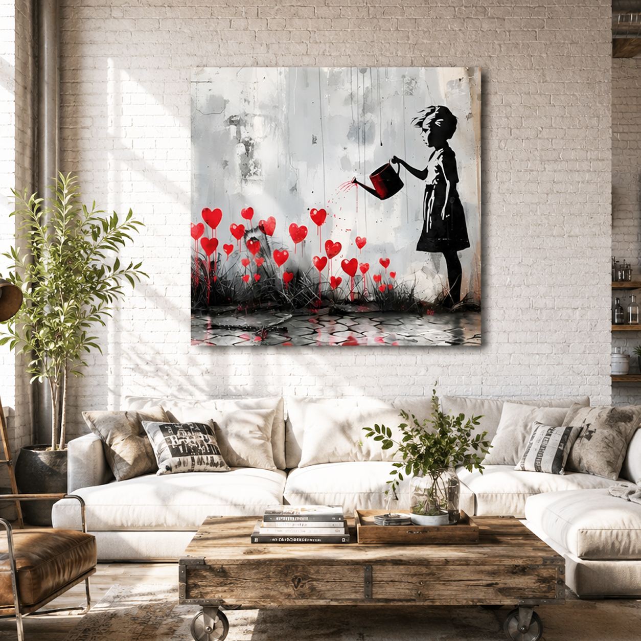 Tablou decorativ, KNV12075, Canvas, Lemn, Multicolor