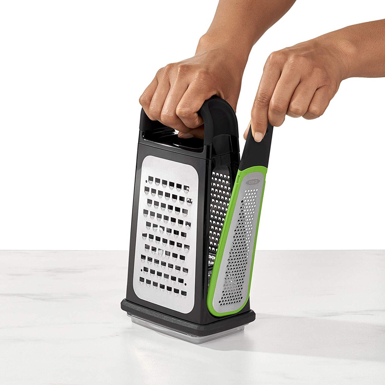 Razatoare multifunctionala, inox, cu recipient, "Good Grips" - OXO - imagine 5