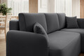 Coltar extensibil dreapta 3 locuri ELTAP, Hadson, 206x150x89 cm, lemn/poliester, gri inchis