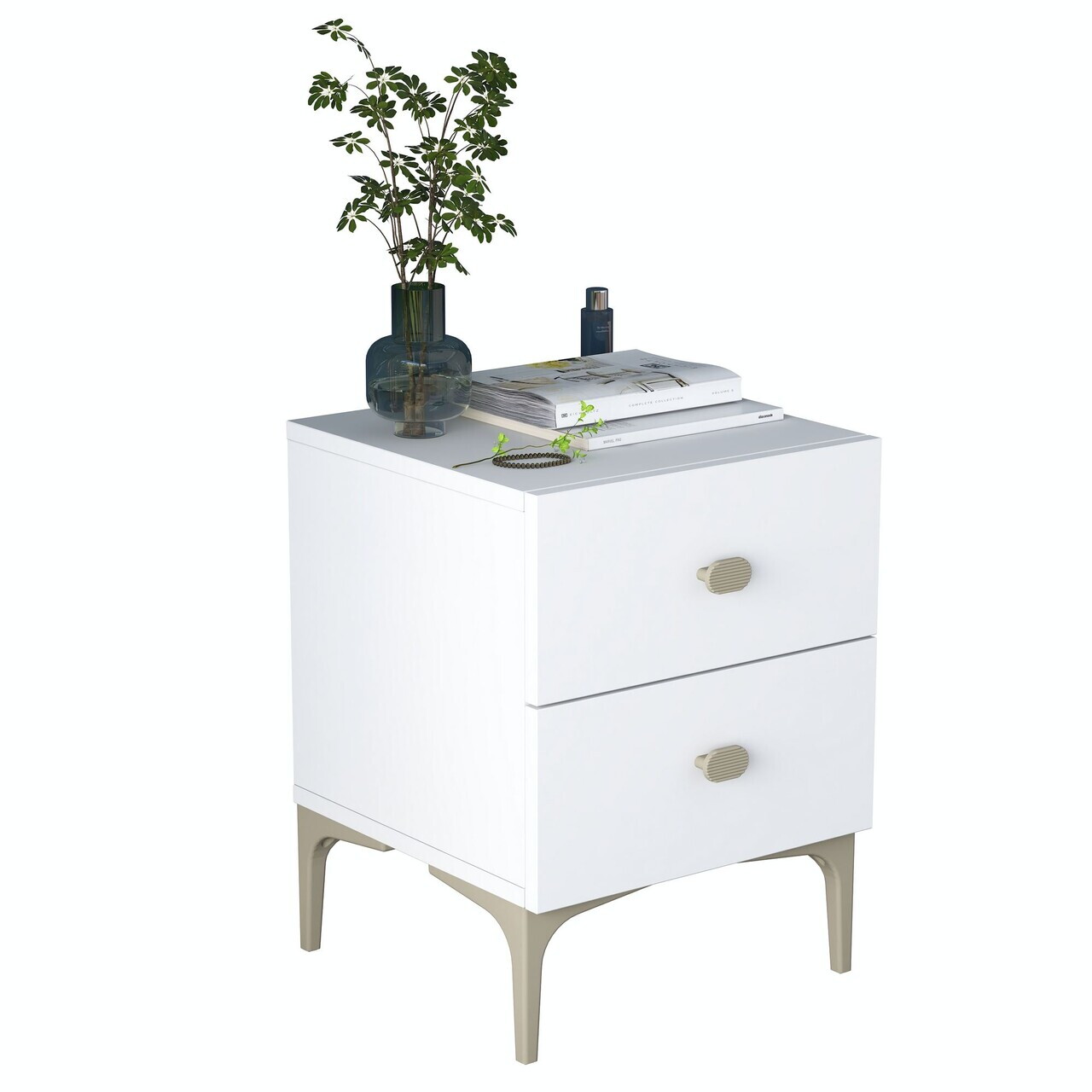 Noptiera, Hanah Home, BD110, 39.6x53.7x37.5 cm, PAL melaminat, Alb - view 7