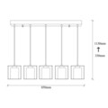 Lustra, Swank - 702-5S1, Sheen, 85 x 113 cm, 5 x E27, 40W, negru