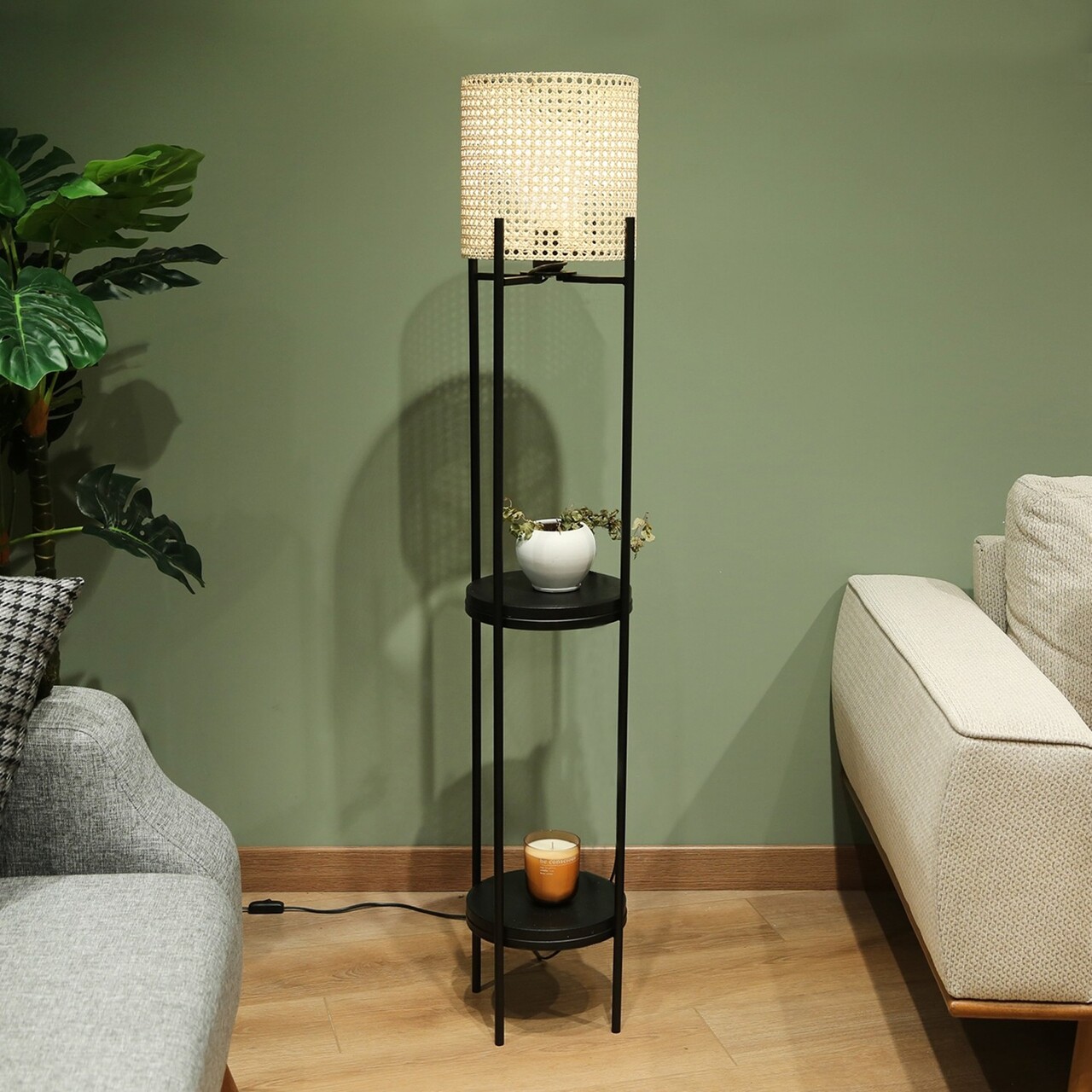 Lampadar, L'essentiel Maison, 780SGN3553, Crem/Negru - view 2