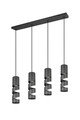 Lustra Stream, TRIO, 80x9x150 cm, 10W, 4x GU10, metal, negru mat