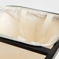 Cos de rufe cu 2 compartimente Davey, Homla, 55x34.2x60 cm, poliester/in/bambus, alb/negru