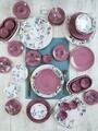 Set de mic dejun, Hermia, 275KRM2534, Ceramica, Antibacterian, Roz