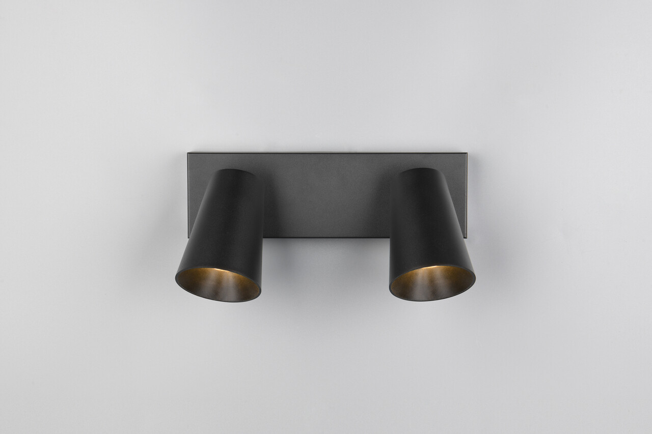 Plafoniera Sharp, TRIO, 28x8.5x16 cm, 10W, 2x GU10, metal, negru mat