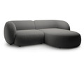 Coltar dreapta 2 locuri, Kate, Micadoni, 255x176x76 cm, catifea, gri inchis