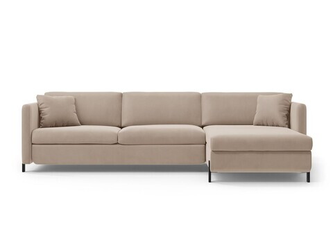 Coltar extensibil dreapta 4 locuri, Gloria, Micadoni Home, 266x170x88 cm, catifea, bej
