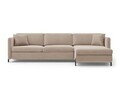 Coltar extensibil dreapta 4 locuri, Gloria, Micadoni Home, 266x170x88 cm, catifea, bej