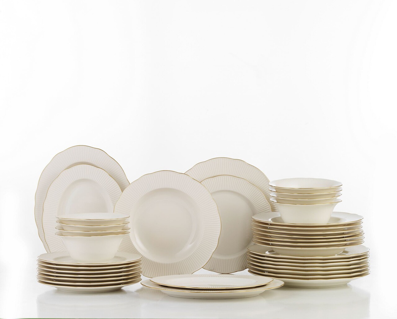 Set de cină (36 de piese), L'essentiel Maison, 710KTP3779, Farfurie: 23 cm (8 bucăți), Auriu - view 3