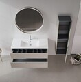 Set Dulap de Baie cu Chiuvetă și Oglindă (2 Piese), Hanah Home, Moonlight 120 v2, Nurcă mată