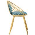 Scaun Creaciones Meng, 55x46x70 cm, metal, auriu/albastru
