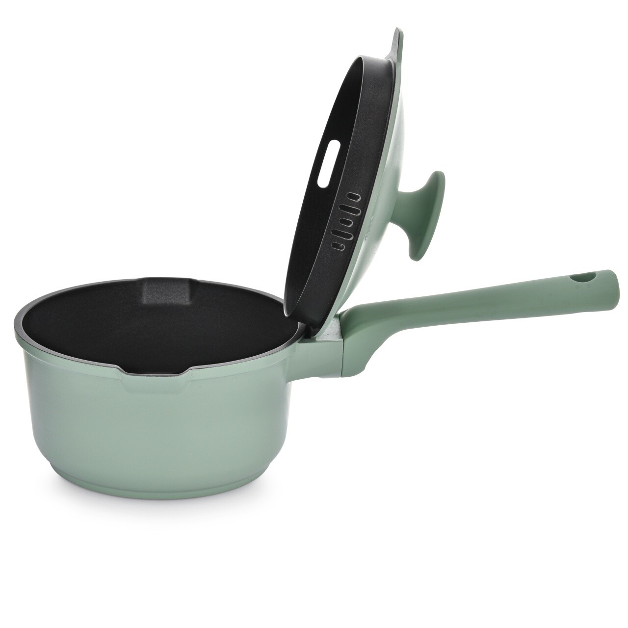 Cratita cu capac Fern, Ambition, 16 cm, 1.4 L, aluminiu, verde/negru