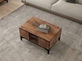 Masuta de cafea, Puqa Design, Cide, 90x45x60 cm, PAL, Pin Atlantic / Negru
