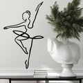 Decoratiune de perete, Ballerina 1, Metal, 70 x 42 cm, Negru