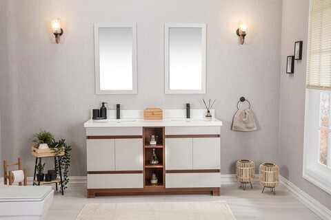 Set mobilier de baie (3 piese), Jussara, Echo 60, Crem Jussara