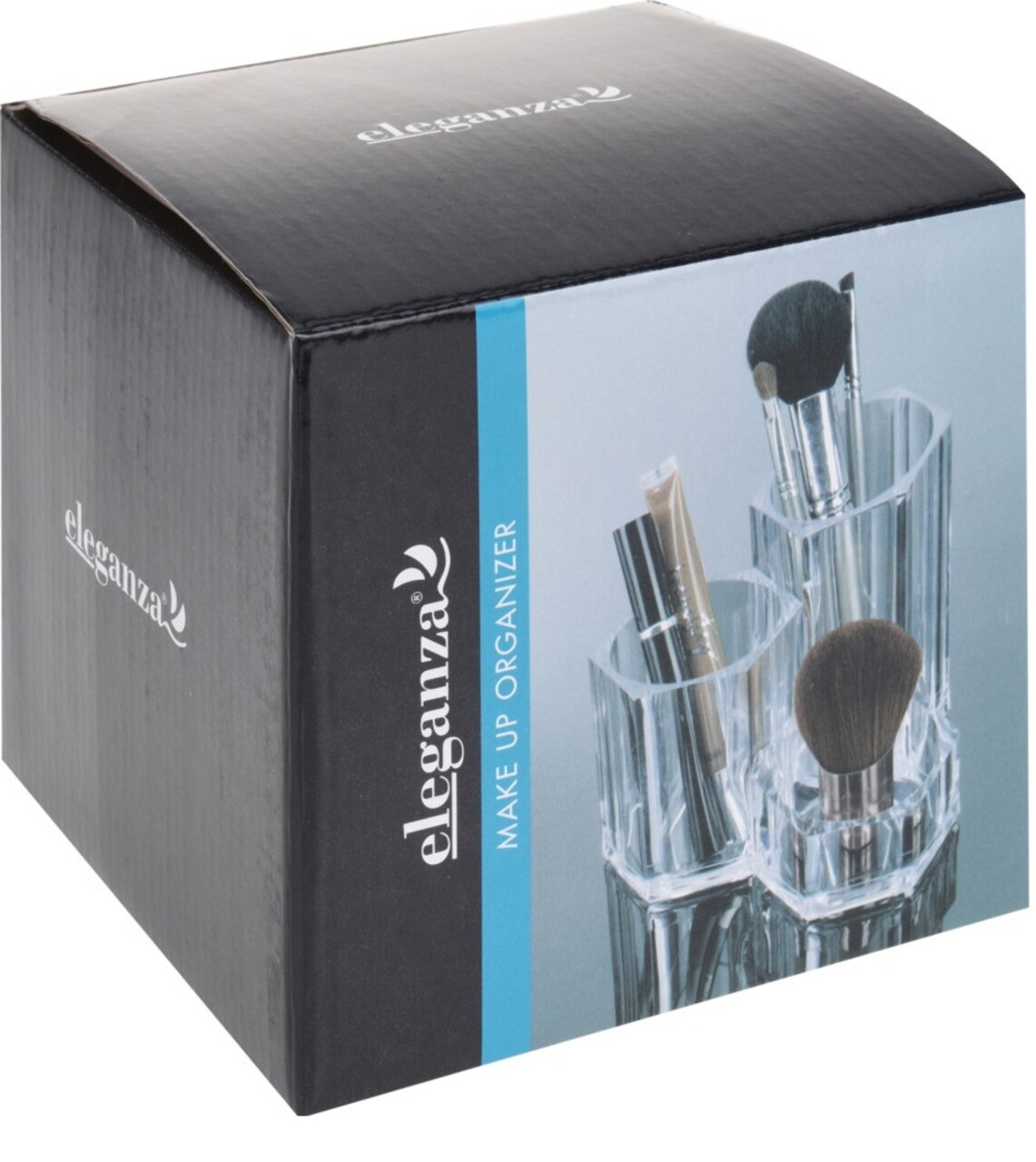 Organizator pentru cosmetice, 14x14x12 cm, polistiren, transparent