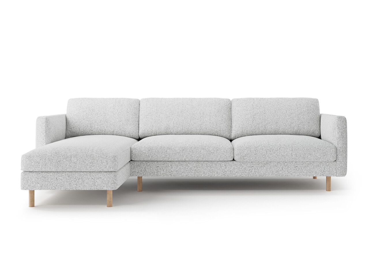 Coltar stanga 4 locuri, Eden, Micadoni, 286x150x90 cm, tesatura structurata, gri deschis melanj