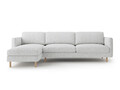 Coltar stanga 4 locuri, Eden, Micadoni, 286x150x90 cm, tesatura structurata, gri deschis melanj