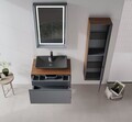 Dulap de baie cu chiuvetă, Hanah Home, Craft 80, Nuc / Antracit
