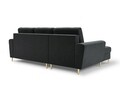 Coltar extensibil stanga 4 locuri, Moghan, Micadoni Home, GL, 241x145x88 cm, catifea, gri inchis