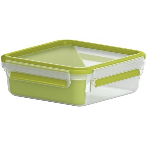 Caserola compartimentata, Tefal, Clip&Go, 0.8 L, plastic, verde mezoni.ro