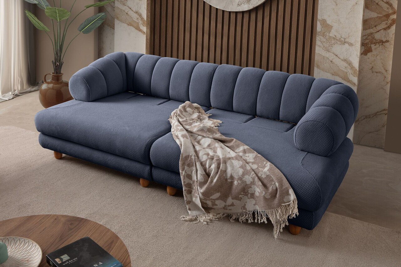 Canapea 3 locuri, Atelier del Sofa, 752EST1161, Lemn de carpen/PAL melaminat, Albastru navy - view 3