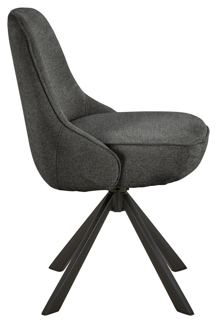Scaun Carlton, Actona, 52x56x83.5 cm, rotativ, poliester/otel, gri inchis - view 8