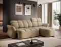 Coltar extensibil dreapta 3 locuri ELTAP, Beneth, 301x185x115 cm, lemn/poliester, bej inchis