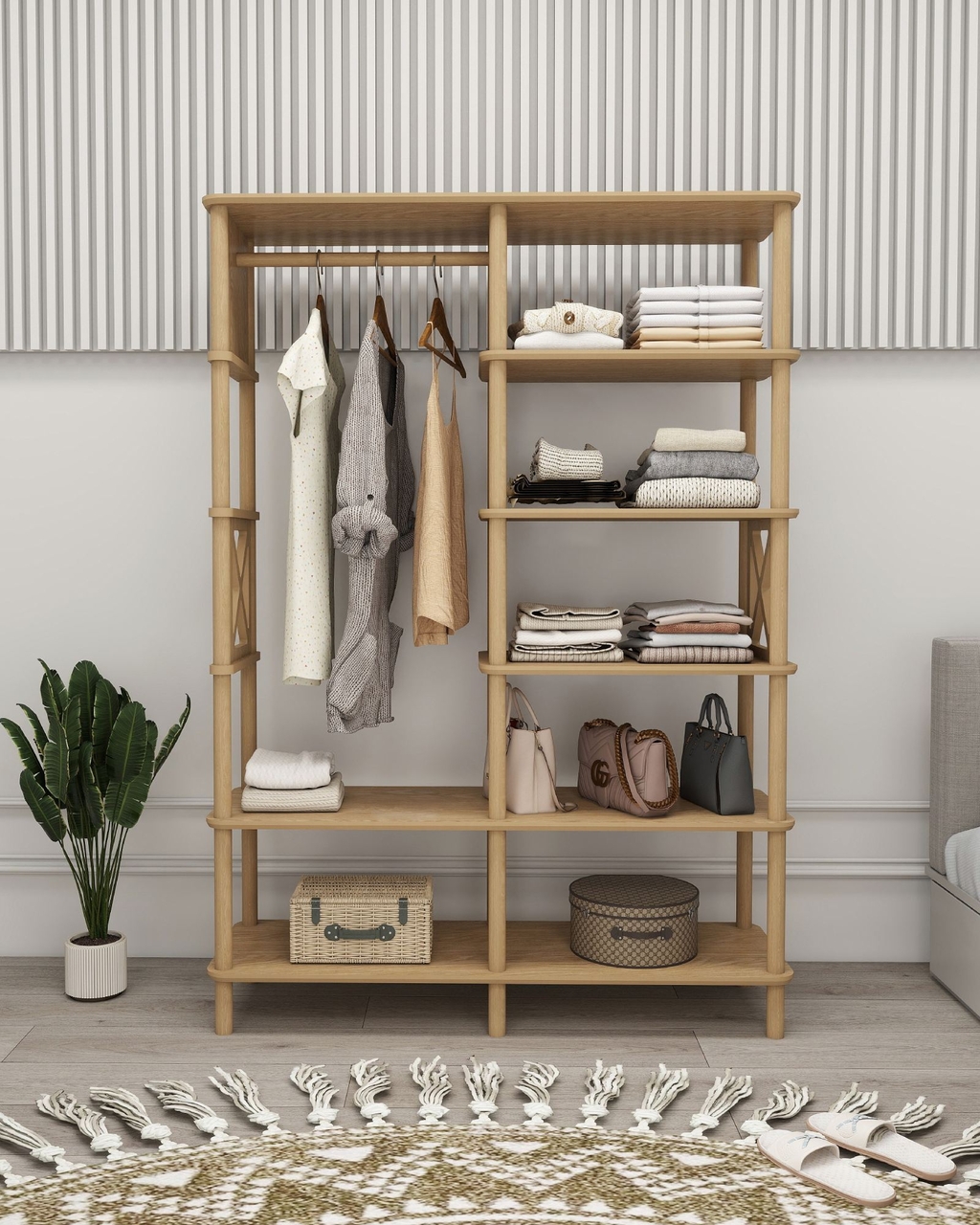 Dulap pentru haine, Hanah Home, Lusso, 120x175x38 cm, Stejar - view 2
