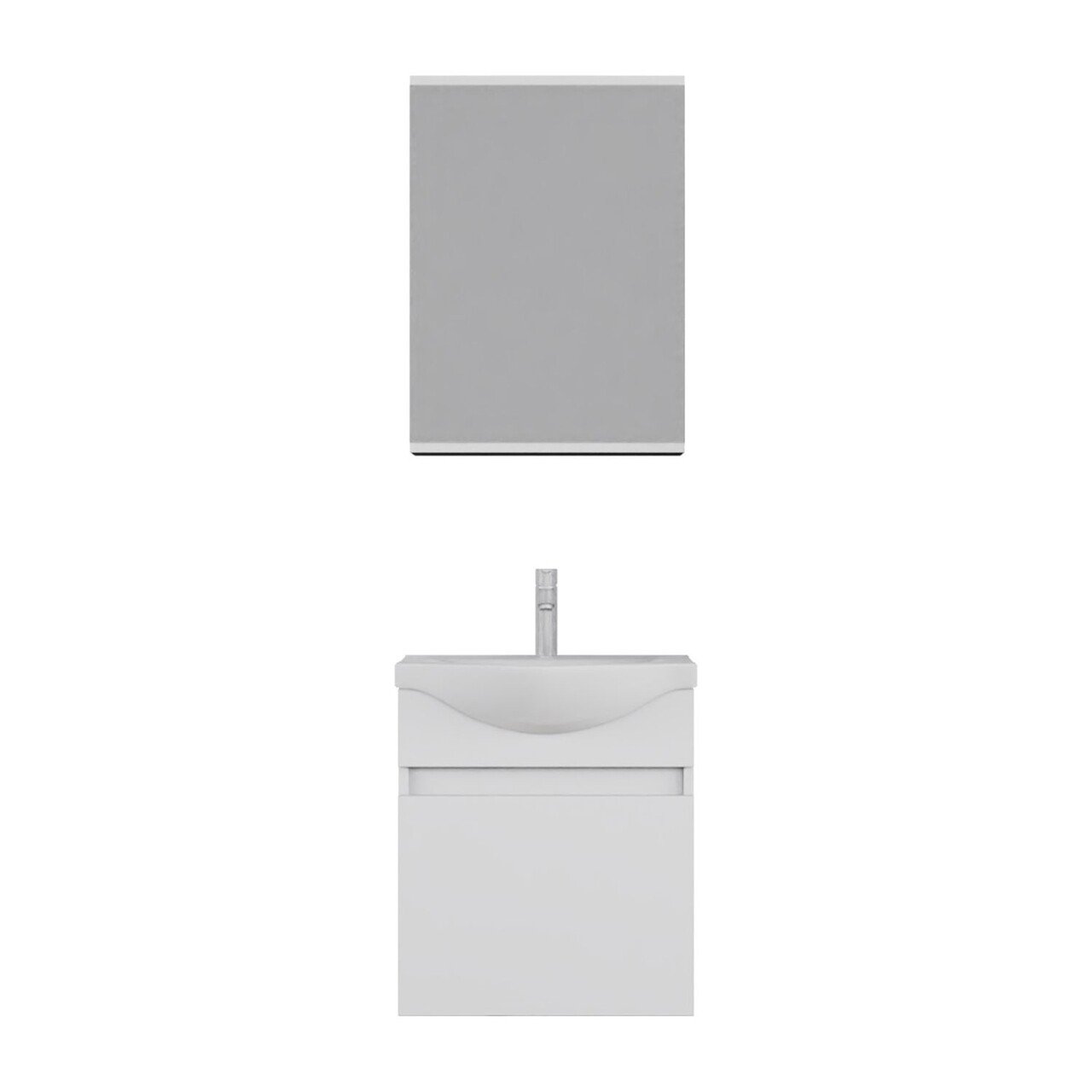 Set mobilier de baie (2 piese), Hanah Home, Sole 55, Alb mat - view 5