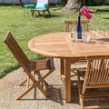 Scaun pliabil pentru gradina Kayla, 46.5 x 56 x 90 cm, lemn de tec, natural