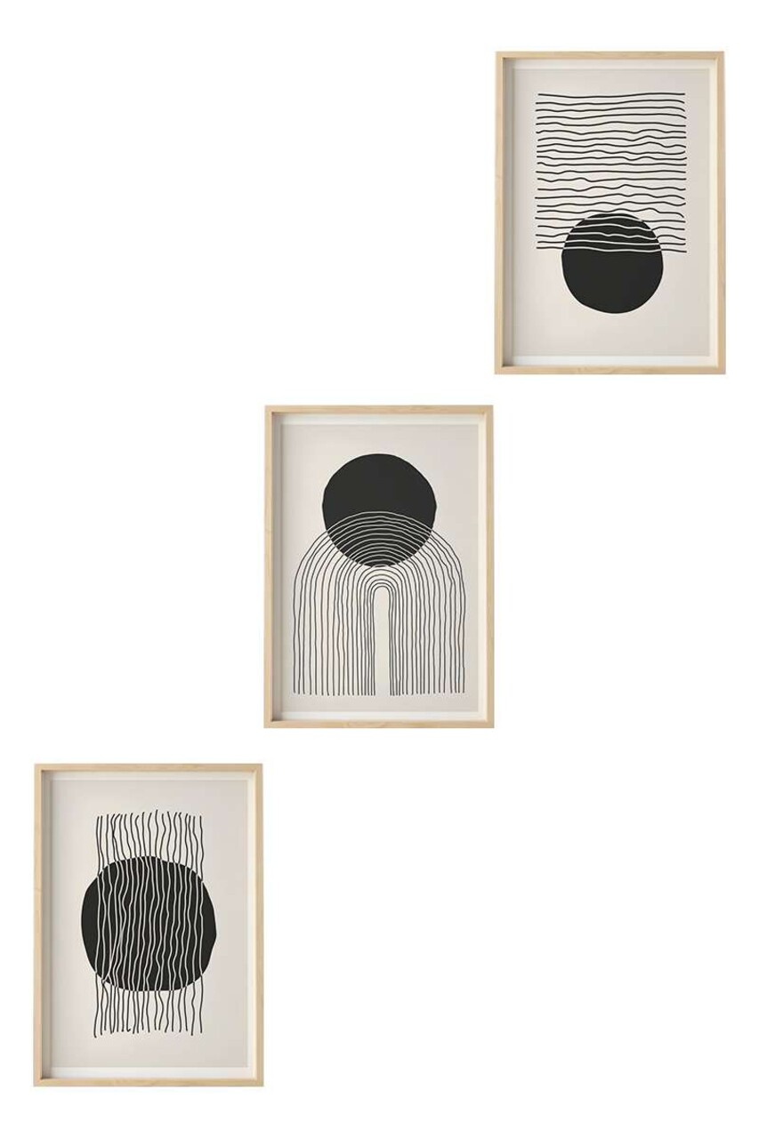 Set 3 tablouri decorative, Huhu213, Cadru: 100% LEMN MASIV (Grosime: 2,5 cm), Multicolor - view 7