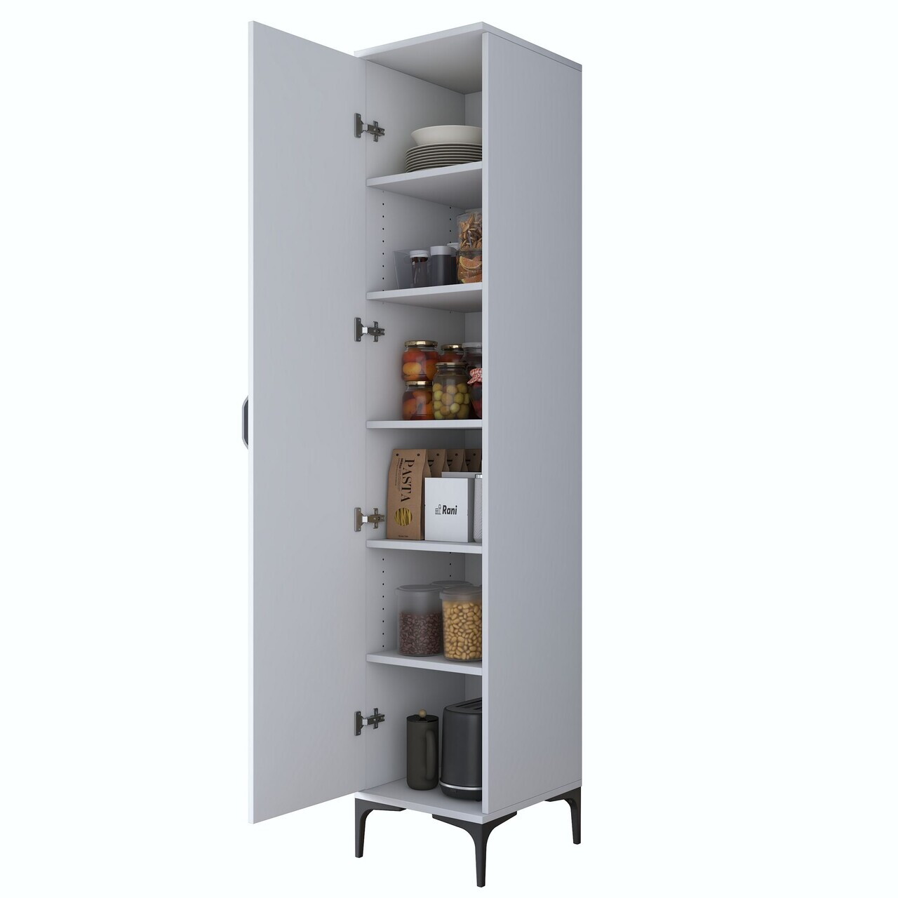 Dulap multifunctional, Hanah Home, JE252, 40x204.2x45 cm, PAL melaminat, Alb - view 9