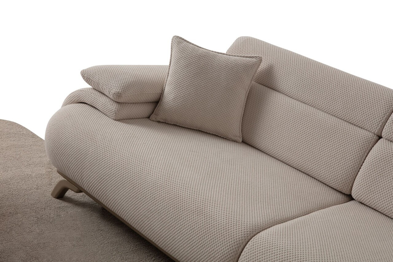 Canapea 3 locuri, Atelier del Sofa, 752EST1135, Lemn de carpen/PAL melaminat, Bej - view 10
